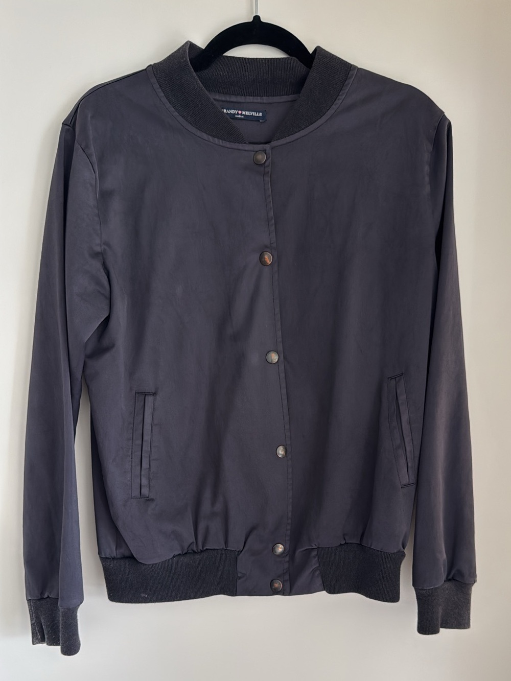 Brandy Melville Black Bomber Jacket